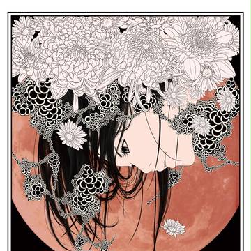 花に埋もれる