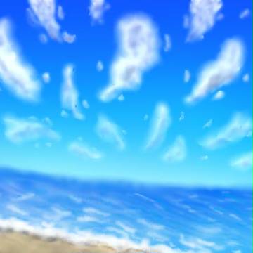 空と海と浜辺