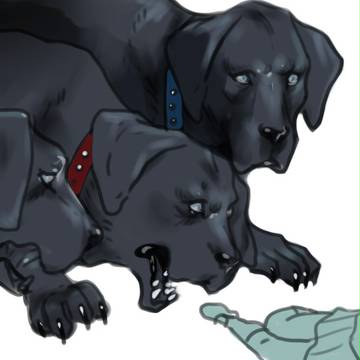 黒い犬三匹