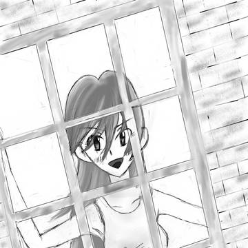 女の子がじーっと見てるだけ