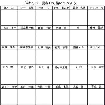 GSキャラを見ないで描いてみませんか