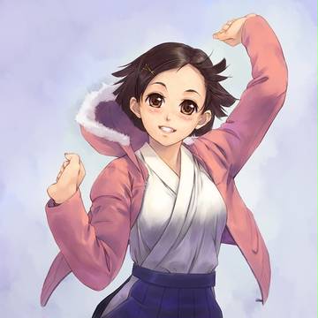 弓道着の女の子。