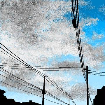 ペイントで風景画に挑戦:やや曇り