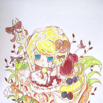 ケーキと女の子