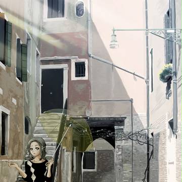 光のある路地