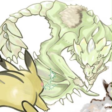 頑張るピカチュウ