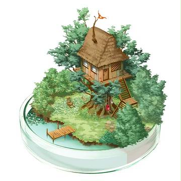湖岸のツリーハウス