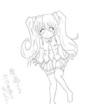 線画 初音ミク