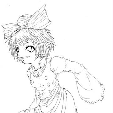 【東方】黒谷ヤマメ【線画】