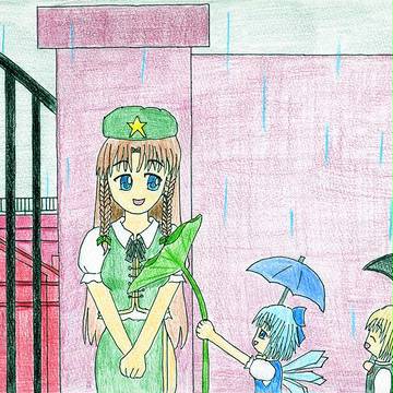 梅雨＠紅魔館前