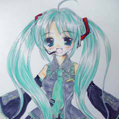 初描きアナログミクたん