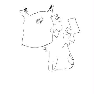 目をつぶってピカチュウを描いて見た