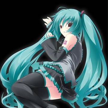 初音ミクが可愛すぎるので描いてみた・白と黒（黒）