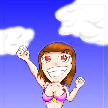 夏だ！海だ！と浮かれる少女。