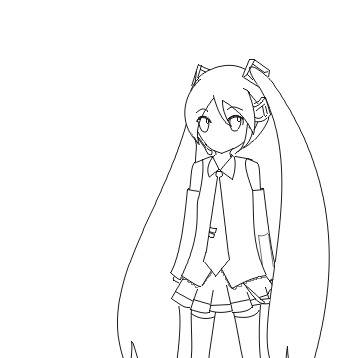 ミク　線画