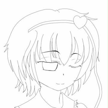 さとりんを描いてみた（線画）
