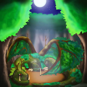 大樹を守護するドラゴン