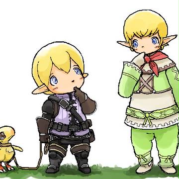 タルタルとララフェル(色付き)