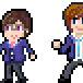 ドット絵　腐男塾その2(紫・ピンク・青・オレンジ)
