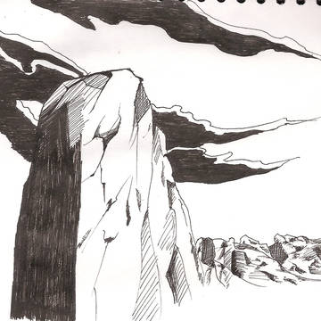 ボールペンで風景