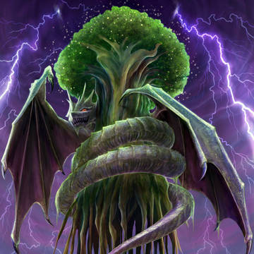 大樹を守護するドラゴン