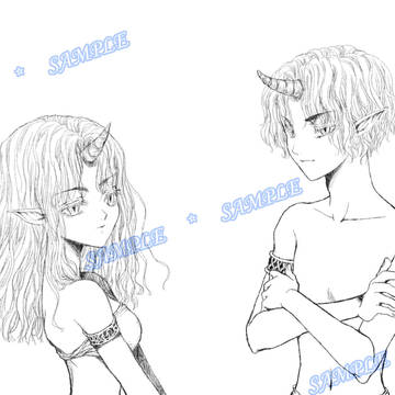 【線画】二人の妖精