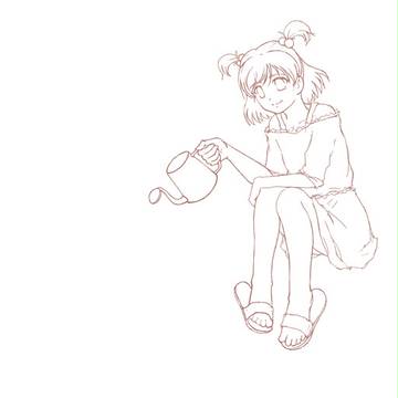 庭先で？