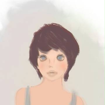ショートカットの女の人