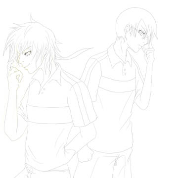 ペテン師×２　線画