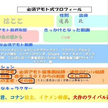必須アモト式プロフィール　┗(^o^ )┓三