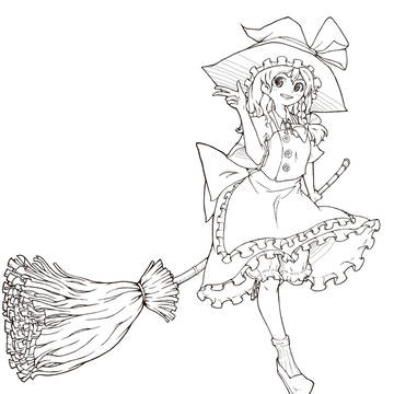 線画 魔理沙