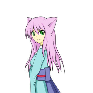 猫又着物少女。