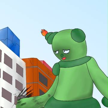 【描け麻雀】巨大化したサボさんが殺戮を繰り広げる