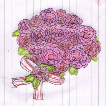手描きバラ