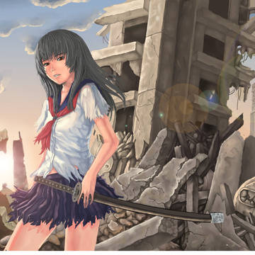廃墟と少女