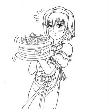 お誕生日用アリス　（未着色）