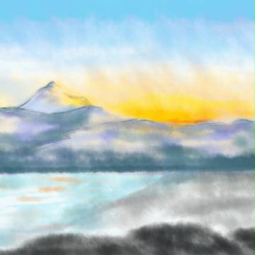 普賢岳・夕景