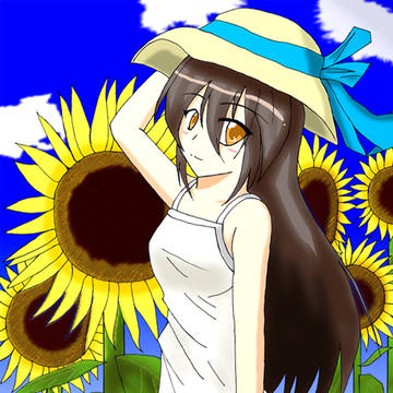向日葵と少女