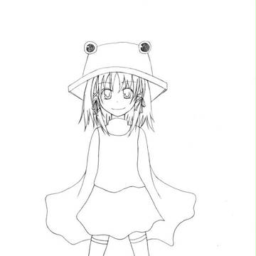 初描き諏訪子線画