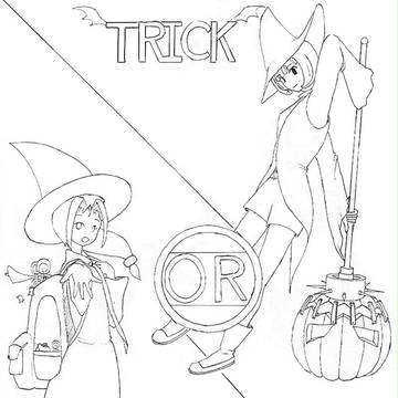 遅すぎるハロウィン（線画）