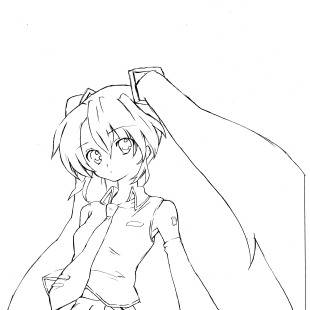 【塗り絵】初音ミク【線画】