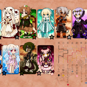 髪色×髪型×10人