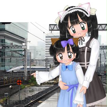 新幹線ホームにて