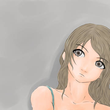 パーマの髪の娘