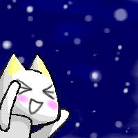 初雪にゃ♪