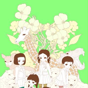 女子高生と動物集合