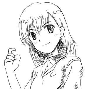 御坂美琴　線画