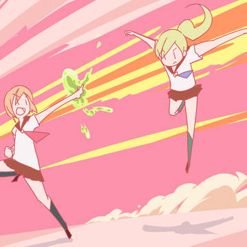 ビームとジャンプと女の子