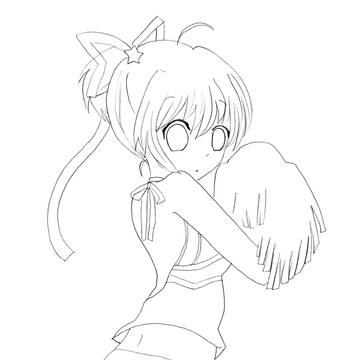 チアガール小毬 線画