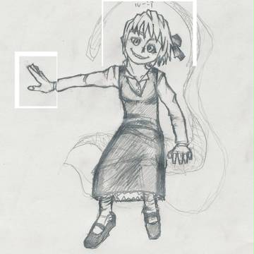 一つ前のルーミア、ラフと線画